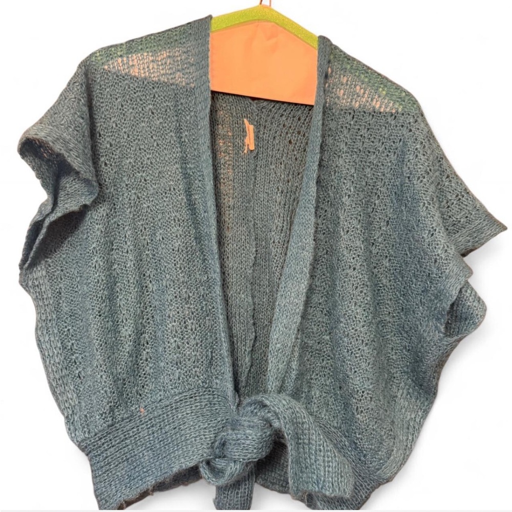 VINTAGE! Women's Turquoise Knit Sweater/cardigan
